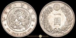 World Coins - Japan - Yoshihito. 1 Yen. (26.87g.). Taisho. Year 3 (1914). KM-438. VF+. Attractive.
