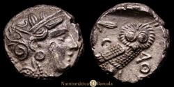 Ancient Coins - Attica - Athens (449-413 BC). Tetradrachm. Archaic style head of Athena. S. 2526. 17.11 g. AR. VF.
