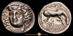 Ancient Coins - Greece - Thessaly. Drachm. (5.86 g.). Larissa. 356-320 B.C. S-2120. Ex. A&C 17/XII/96 LOT4002. VF+.