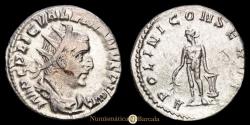 Ancient Coins - Valerian I. Antoninianus. (3.54 g.). Rome, 254-256 AD. APOLINI CONSERVA. RIC 73. Choice VF. Original mint luster.