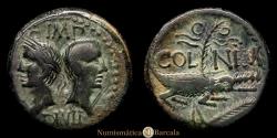 Ancient Coins - Augustus and Agrippa. As (13.67 g.). Nemausus Colony. 27 B.C.-A.D. 14. RIC 158. VF.
