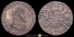 World Coins - NETHERLANDS. County of Flanders. Philip II (1556-1598). 1 Philipsdaalder. AR. 1558. Bruges. 33.13 grams. David 8645; Vanhoudt 254.BG. VF. Flaw. Rare.