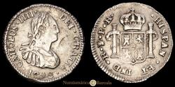 World Coins - Charles IV. 1/2 Reales. (1.71g.). Potosí. 1792. Assayer P·R. AC-301. VF+.