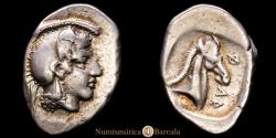 Ancient Coins - Greece - Pharsalos. Hemidrachm. (3.01 g.). Thessaly. 480-400 B.C. S-287-89. Pharsalos V9/R10; HGC 632. VF.