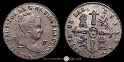 World Coins - Isabel II. 8 Maravedís (9.38 g.). 1849. Jubia. AC-116. EF.