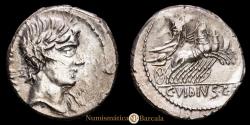 Ancient Coins - C. Vibius. Silver denarius (3.80 g.). Rome, 90 B.C. Craw-252/5b. VF+