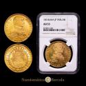 World Coins - Ferdinand VII (1808-1833). 8 escudos. 1810. Lima. J.P. (Cal-1755). Gold. 27.02 grams. Indigenous bust. No dot between ET and IND. Partial original luster. Encapsulated by NGC com...