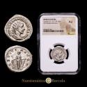 World Coins - Gordian III. Antoninianus. 241-243 AD. Rome. (RIC IV 86). (RSC 121). Silver. 4.19 grams. Traces of original mint luster. Encapsulated by NGC as AU.
