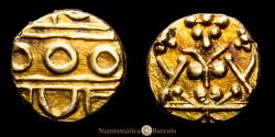 World Coins - India Mysore - Kanthirava Narasa Raja Wodeyar. Gold “Narasimha” Fanam. (0.33 g.). 1638-1659. KN # α 12. AU.
