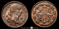 World Coins - Charles III (1759-1788). Segovia. 4 maravedis. 1787. (Cal-66). AE. 5.61 g. Better than EF/EF. Attractive specimen with a nice obverse.