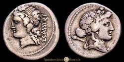 Ancient Coins - Cassia. L. Cassius Q.f. Longinus. Denarius. 78 B.C. Rome. (Ffc-556). (Craw-386/1). AR. 3.71 g. Choice VF.