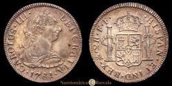World Coins - Charles III (1759-1788). 2 reales. 1781. Mexico City. FF. (Cal-670). Ag. 6.76 g. Beautiful specimen with a soft cabinet patina. Choice Extremely Fine (AU/EF). Rare in this condition.
