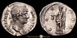 Ancient Coins - HADRIAN. Denarius. (AR 3.21g/18mm). 125-128 AD. Rome. (RIC 175). XF. Beautiful specimen.