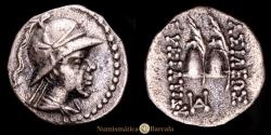 Ancient Coins - Greco-Bactrian Kingdom - Eukratides I. Obol. (0.69 g.). Bactria. 170-145 B.C. HGC-12. Choice VF.
