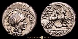 Ancient Coins - M. Cipius M. f. Denarius. (3.93 g.). Uncertain mint. 115-114 B.C. (Ffc-563). (Craw-289/1). (Cal-422). AR. Good VF.