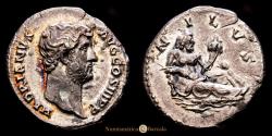 Ancient Coins - Hadrian. Denarius. (2.79 g.). Rome. 130-133 A.D. RIC-11.3. XF-. RARE AND HIGH DEMAND.