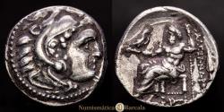 Ancient Coins - KINGS OF MACEDON. Philip III Arrhidaeus. 323-317 BC. Drachm. In the name and types of Alexander III. Colophon mint. Struck under Menander or Cleitus. VF+.