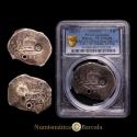 World Coins - GUATEMALA. 8 Reales, ND (1839). Encapsulated by PCGS. KM-102; Jovel-Type III. Type II Countermark. Applied to the obverse of a Guatemala 1748-GJ 8 Reales of Ferdinand...