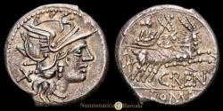 Ancient Coins - C. Renius. Denarius (3.79 g.). Rome, 138 B.C. SCARCE.
