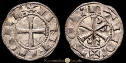 World Coins - Kingdom of Castile and León. Alfonso VI (1073-1109). Dinero. Toledo. (Bautista-3 var.). (Imperatrix-A6:10.6). VF. 0.96 grams. Slight traces of original luster. Choice EF-.