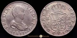 World Coins - Ferdinand VII. 2 Reales. (5.68g.). Catalonia. 1811. Assayer S·F. AC-765. VF.
