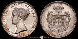 World Coins - Portugal. Maria II (1834-1853). 500 Reis. 1846. (KM-471). (Gomes-39.11). Silver. 14.80 g. Traces of original luster. Choice Extremely Fine.