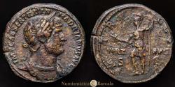 Ancient Coins - HADRIAN. Sestertius. Rome (121-123). AE 30.58 g. 35.03 mm. RIC-652. Brown patina. VF+.