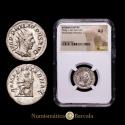 Ancient Coins - Philip I. Antoninianus. 244-247 AD Rome. (RIC IV 44b). (RSC 169). Silver. 3.89 grams. Traces of original mint luster. Encapsulated by NGC as AU.
