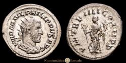 Ancient Coins - Philip I. Antoninianus. (3.94 g.). Antioch. 244-249 AD. RIC-75a. P M TR P IIII COS II P P
