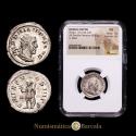 Ancient Coins - Philip I. 244-249 AD. Silver Antoninianus (23 mm, 4.82 g, 11 h). Rome mint, 1st officina. 8th emission, 248 AD. RIC IV 7; RSC 145. Encapsulated by NGC as MS Strike 4/...