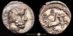 Ancient Coins - Tituria. Denarius. (3.93 g.). Rome. 89 B.C. CRAW-344. VF.