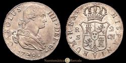 World Coins - Charles IV. 2 Reales. (6.01 g.). Madrid. 1798. Assayer C.N. Aureo & Calico-719. Choice Extremely Fine/Extremely Fine. Traces of original luster. Rare.