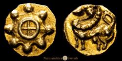 World Coins - India - Jmnig. Gold Fanam. (0.33 g.). 1800s. Mitchiner # 601. Uncirculated. Unusual gold Fanam. Very rare type.