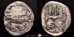Ancient Coins - Mark Antony, 49-30 BC, Silver denarius (32-31 BC). Alb.1720; Craw.544/19. LEG VI. 18 mm; 3.57 g; 6h. Choice EF-.