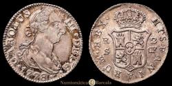 World Coins - Charles III. Seville. 1778 CF. 2 reales. (AC. 786). Partial original luster. 5.68 g. AU-. Light patina.