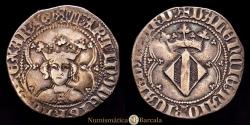 World Coins - Martin I (1396-1410). Valencia. Real. (Cru.V.S. 527.3) (Cru.C.G. 2331g). Scarce. 3.07 g. VF-.