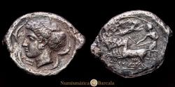 Ancient Coins - SICILY-SYRACUSE. (circa 425-413 B.C.). Tetradrachm. (PB 1259 var.). Weight: 16.57 g. Cleaned oxidation. About Very Fine. Very Rare.