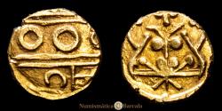 World Coins - India - Princely States. Gold Fanam. (0.32 g.). 1799-1810. KM # α 12. UNC. Kishangarh, Raja Kalyan Singh.