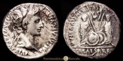 Ancient Coins - Augustus. Denarius. 7-6 BC Lugdunum. (RIC I 207). (BMCRE 519ff). (RSC 43). Silver. 3.73 grams. Choice VF. (Cleaned oxidation).