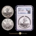 World Coins - Mexico. 1 ounce. 2000. Mexico City. (KM-639). Ag. 31.1 grams. Satin finish. Encapsulated by NCV as MS 67.