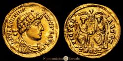 Ancient Coins - Valentinian I. Solidus. 373-375 AD. Trier. (Spink-19283). (RIC-17b). 4.26 g. Diam. 21 mm. VF+.