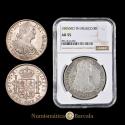 World Coins - Charles IV (1788-1808). 8 reales. 1805. Mexico City. TH. (Cal-983). Silver. Light toning. Traces of original luster. Attractive. Encapsulated by NGC as AU 55.