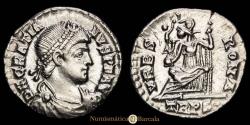 Ancient Coins - Gratian. Siliqua (1.78 g.). Trier, 367-375 AD. Ch86. RIC Trier 27f. Choice Extremely Fine, traces of original mint luster. A fine specimen with centered strike and good detail. Fine portrait and reverse...