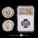 Ancient Coins - Herennius Etruscus Caesar, Antoninianus, struck under Trajan Decius, Rome, 250-251 AD; AR (4.48 g). RIC 147c; C 26. Encapsulated by NGC as Ch XF Strike: 3/5 Surface: 4/5.