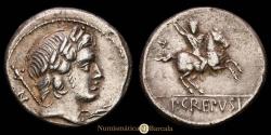 Ancient Coins - CREPUSIA. Publius Crepusius. Denarius (3.89 g.). Rome, 82 BC. BMC-2673-715; Cal-523; Craw-361/1c; FFC-658; Se-1. Choice Extremely Fine/Good Very Fine.