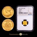 World Coins - Isabella II (1833-1868). 20 reales. 1861. Madrid. (Cal-672). Gold. Encapsulated by NGC as AU 53.