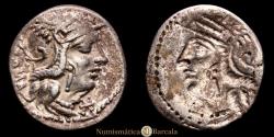 Ancient Coins - Denarius, BROCKAGE REVERSE. 117-116 B.C. Cn. Fulvius M. Calidius Q. Metellus, 3.81 g. Rome. Craw-284/1a. VF/XF.