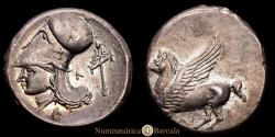 Ancient Coins - Ancient Greece, ACARNANIA. Leucas. Stater. AR 8.5 grams. BMC-XII 133,97. Much of the original luster. Choice Extremely Fine.