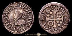 World Coins - Philip III (1598-1621). 1/2 Croat. 1611. Barcelona. (Cal-374). (Cru CG-4342). Ag. 1.36 g. Choice VF. Attractive toning.