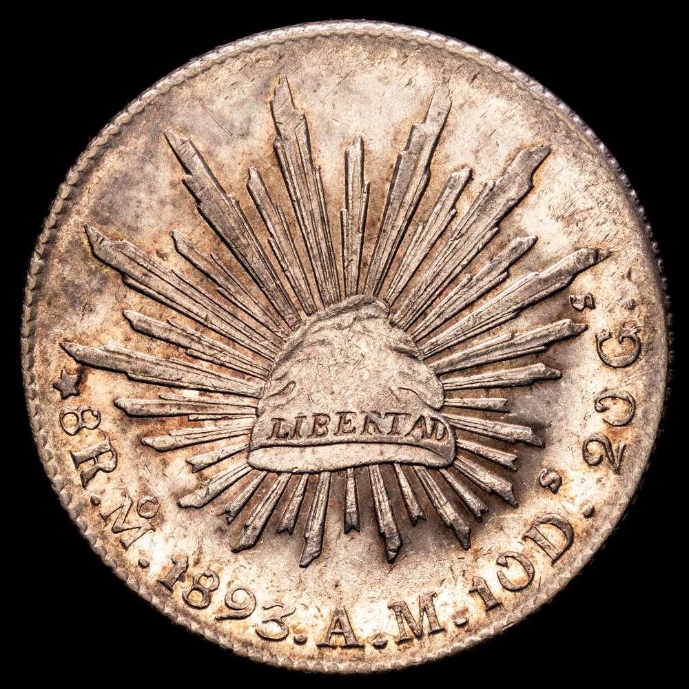 MEXICO. 8 Reales, 1893-Mo AM. Mexico City Mint. (KM-377.10; DP